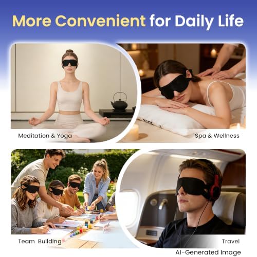 100 Packs Disposable Sleep Masks Bulk, Blackout Blindfolds for Men Women, Soft Eyemasks Adjustable for Sleeping Travel Yoga, Light Blocking Night Eye Mask for Party Games Team Building - Image 5