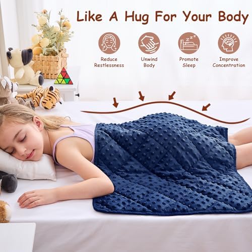 yescool Weighted Lap Pad 2 lb Blue Small Lap Blanket, Weighted Lap Blanket Cooling Heating Weighted Throw Blankets, Minky Blankets Gifts for Travel Outdoor Indoor, 20 * 30in - Image 3