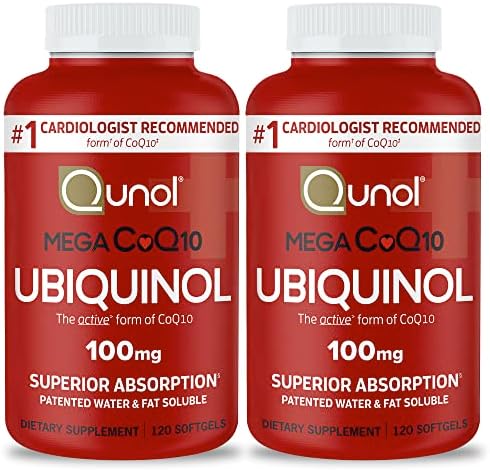Qunol Mega Ubiquinol CoQ10 100mg, Superior Absorption, 240 Softgels by Qunol