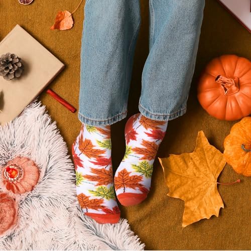 18 Pcs Fall Gifts Set Happy Fall Y'all Pumpkin Enamel Mugs Makeup Bags Autumn Leaves Pumpkin Socks Bulk 2026 Gifts Thanksgiving Harvest Party Gift for Adult Women Coworkers Teacher - Image 3
