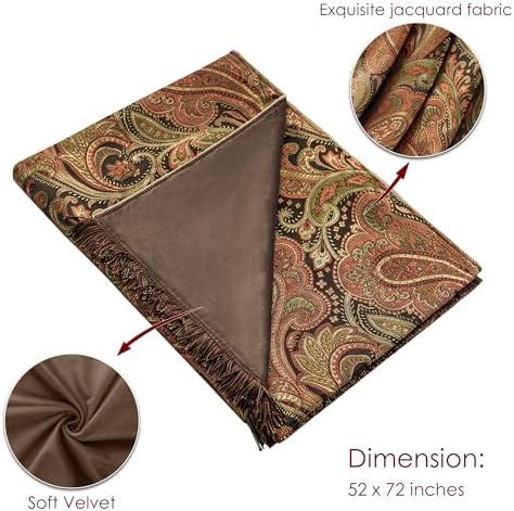 Loom and Mill Vintage Damask Throw Blankets for Bed, Multi Color, 52" x72” - Image 5