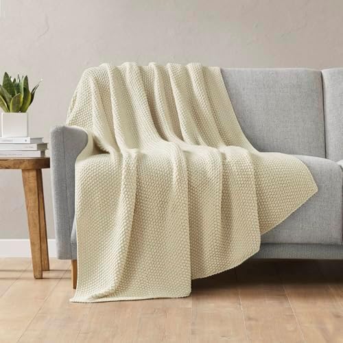 INK+IVY Bree Knit All Season Throw Blanket for Sofa, 50 x 60, Ivory - Image 2