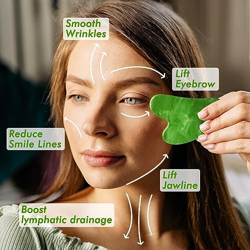 Gua Sha & Ice Roller for Face, Small Gifts, Facial Tools for Puffiness and Redness Reducing Skin Care Routine, Self Care Massage Gift for Women Men - Image 3
