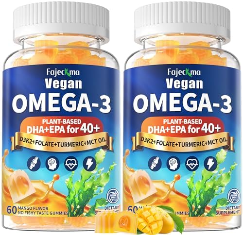 Vegan Omega 3 Gummies for Adult 40+: 1280mg Omega-3 Fatty Acids by Unknown