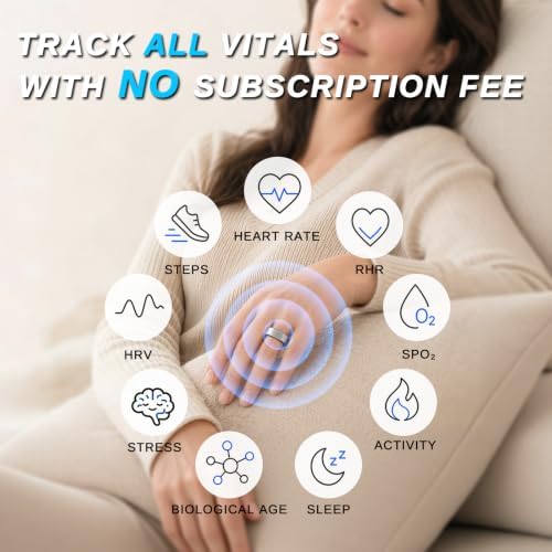 Smart Ring for Women & Men, Fitness and Health Tracker Ring(Silver 12) - Image 3