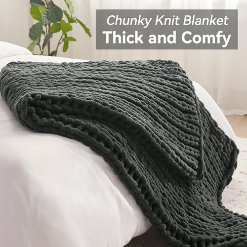 Negwoo Chunky Knit Throw Blanket, Knitted Throw Chenille Yarn, 40"*50" - Image 5