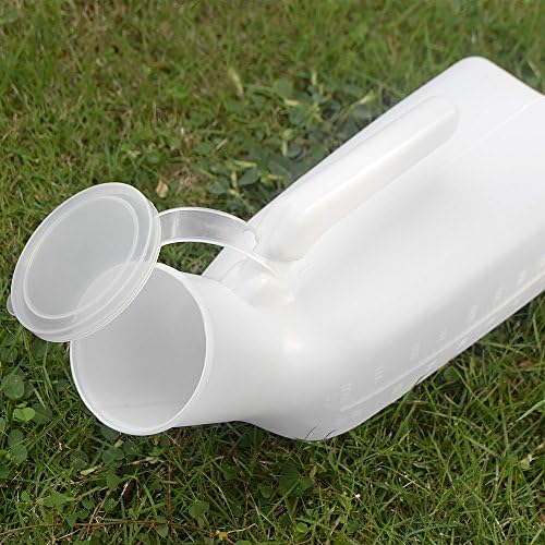 Thick Firm Male Urinal Urine Bottle with Lid 32oz./1000mL (White)pack of 2, - Image 5