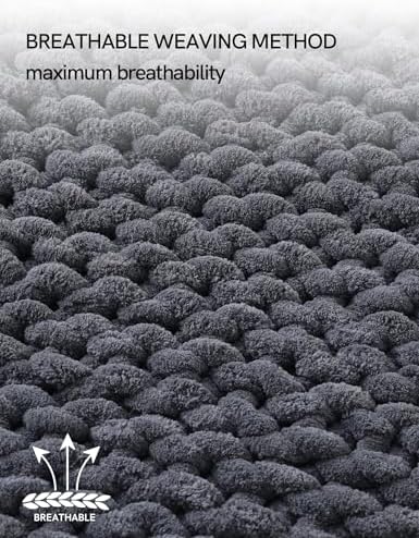 YnM Chunky Throw Blanket, Medium-Weight, Hand Knitted with Chenille Yarn, Skin Friendly, Ventilated and Breathable, Machine Washable, Home Décor Piece for Couch, Sofa and Bed (Lava Grey, 60x80 Inch) - Image 5
