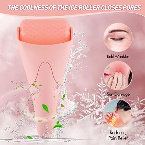 Fronnor Ice Roller for Face,Eyes,Facial Massager Tool,Soothing Skin Care Tool,Cooling Skincare Device for Puffiness,At-Home Spa Gift for Women(Pink) - Image 2
