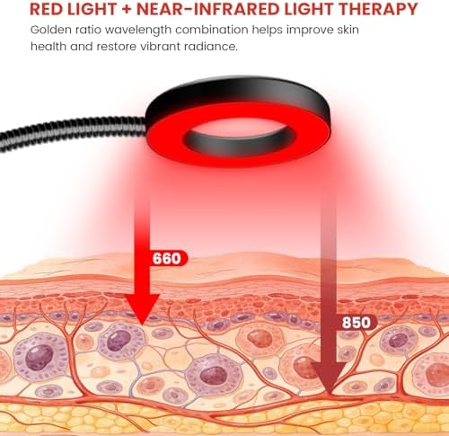 Aumtrly Red Light Therapy Lamp for Face and Body, with Clip, Black, 40 LED - Image 2