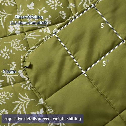 yescool Weighted Blanket for Adults (20 lbs, 60” x 80”, Sage) Cooling Heavy Blanket for Sleeping Perfect for 190-210 lbs, Queen Size Breathable Blanket with Premium Glass Bead, Machine Washable - Image 4