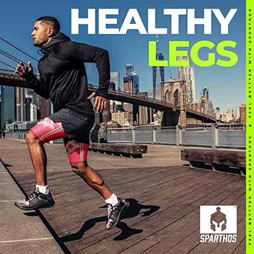 Sparthos Thigh Compression Sleeves, Quad Wrap, Hamstring Brace - Pink-XXL - Image 4
