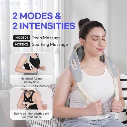 HuBDIC HubiCare Mini Neck Massager with Heat, Cordless Electric Massager for Neck and Shoulder, Upgarded 4D Deep Tissue Kneading, Deep Massage at Home for Pain Relief, Muscle Relaxation Gifts - Image 3