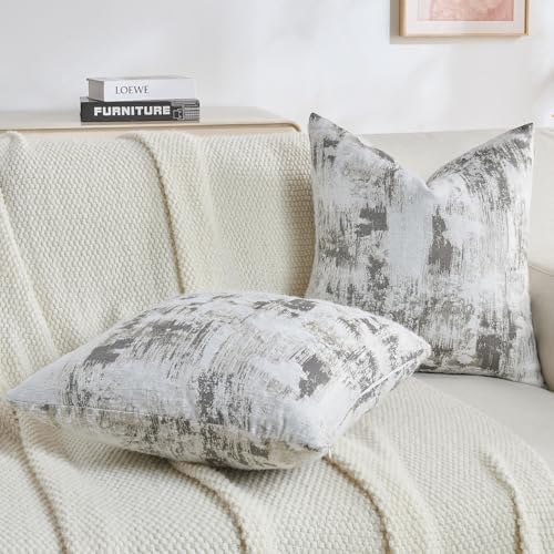 FUTEI Pack of 2 Faux Cashmere Throw Pillow Covers 16x16 Inch, Black White - Image 5