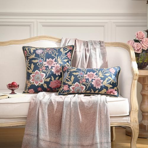 patdrea Designer Velvet Throw Pillow Cover,Set of 2,12"x20"-OldgardenA - Image 5