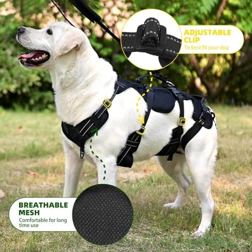 PUPTECK Dog Lift Harness for Medium Large Sized Dog, Rehabilitation Sling for Hind Leg Support, Multifunctional Mobility Assistance Harness for Old, Disabled, Joint Injuries, Paralysis Dog, Black XL - Image 6