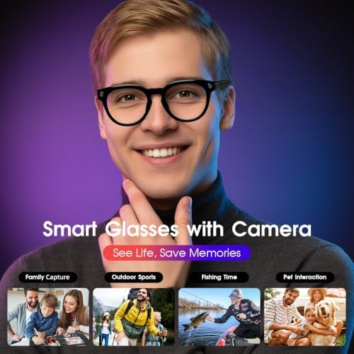AI Smart Glasses for Travel & Business, 139 Languages Translation, Camera - Image 3