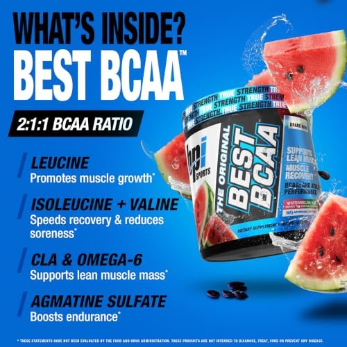BPI Sports Best BCAA Powder – Hydration, Watermelon Ice, 30 Servings - Image 6