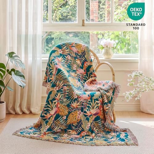 MSGKV Boho Throw Blanket 50"x60" Vintage Jungle Bird Blanket for Couch - Image 6