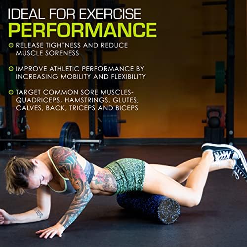 ProsourceFit High Density Foam Rollers 24 - inches long, Firm Full Body Athletic Massage Tool for Back Stretching, Yoga, Pilates, Post Workout Muscle Recuperation, Black/Blue - Image 6