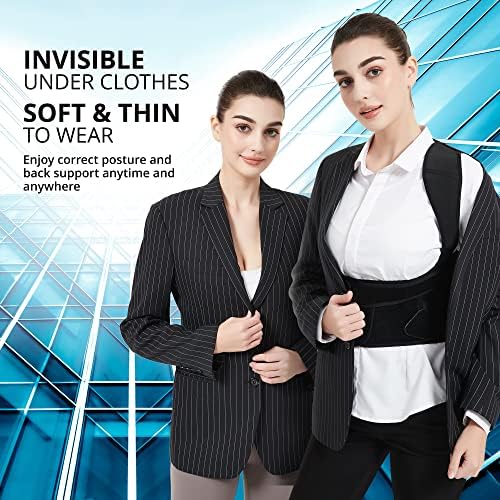 SHAPERKY Posture Corrector for Women for Support: Back Brace for Full Back Support - Adjustable Shoulder Straightener for Women and Men (Black, Small) - Image 5