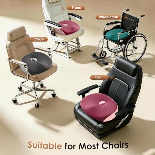 FLORICH Large Car Seat Cushion for Long Sitting, Ergonomic Memory Foam Driving Seat Cushion for Back & Sciatica Pain Relief, Non-Slip Washable Seat Cushion for Car, Driver, Office-Gray - Image 4