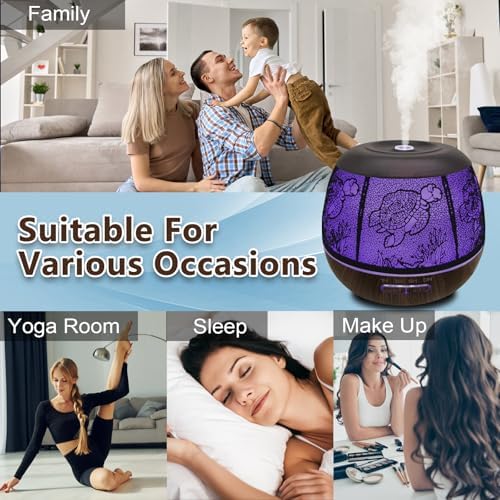 500ml Metal Turtle Essential Oil Diffuser, Cute Hollowed-Out Humidifier - Image 6