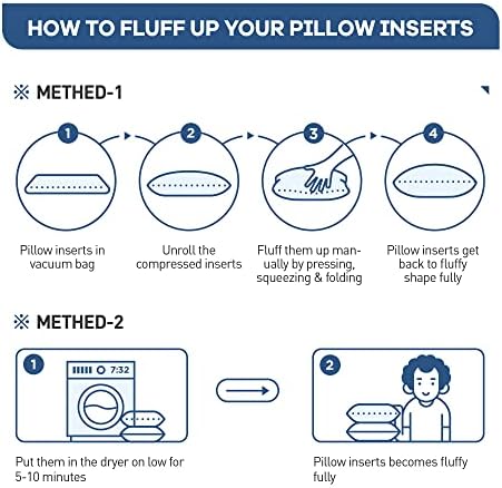Acanva Premium Throw Pillow Inserts with Microfiber Filled, Lumbar Support Decorative Stuffer for Sofa Bed Couch & Chairs, 20x20, 2 Count, White - Image 6