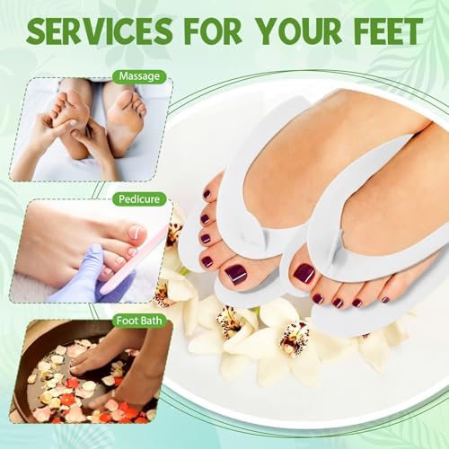 JaGely 100 Pair Disposable Pedicure Slippers Bulk Multicolor Flip Flop for Pedicure Anti Slip EVA Foam Spa Slipper Sandal Disposable Shoe Kit for Women Nail Bath Salon Party Supplies - Image 6