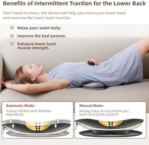 Electric Lumbar Traction Device, Multifunctional Back Traction Device with Dynamic Airbag Traction, 20-Level Electrotherapy, 3-Level Vibration Massage and Thermal Therapy from 113 to 131℉ - Image 4