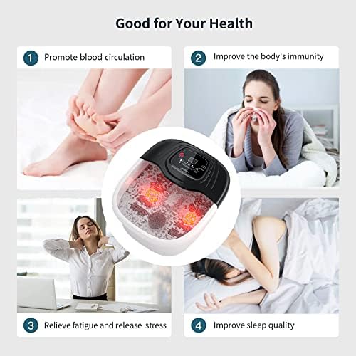RIGHTMELL Foot Spa Bath Massager with Heat, Bubble and Vibration, Digital Temperature Control, Pedicure Foot Soaker with 8 Rollers for Soothe and Comfort Feet - Image 5