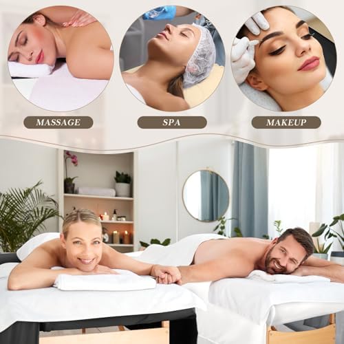 Mixweer 9 Pcs 3 Set Microfiber Massage Table Sheets Set Bulk Includes Flat Sheet, Fitted Sheet with Pocket, Face Rest Cover(Black, White, Beige) - Image 6