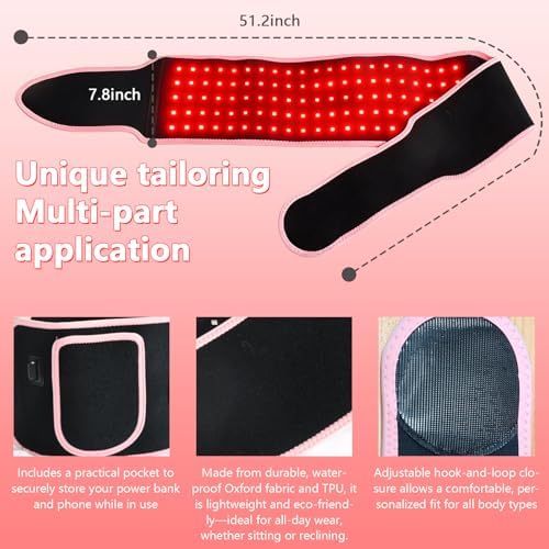 Adjustable Red Light Therapy Belt, 105 3-in-1 LEDs, 660nm&850nm Waist Wrap - Image 5