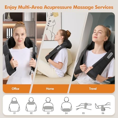 LAOBEN Neck and Shoulder Massager for Shoulder Massage and Neck Massage, Shiatsu Neck Massager with Heat, Shiatsu Back Massager for Office & Home Use, Birthday Gifts for Him Her (Parents/Friends) - Image 2