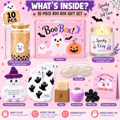 Boo Basket Stuffers for Women, 10-Piece Halloween Basket Gift - Image 2