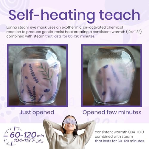 LANNA Heated Steam Eye Mask, Disposable 120 Minutes, Lavender Scent, 5 Pcs - Image 6