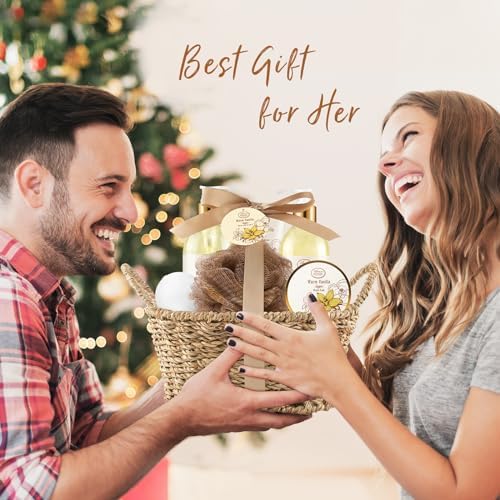 Bath and Body Warm Vanilla Sugar Gift Set, 7pcs Gift Basket for Women, Mom - Image 7