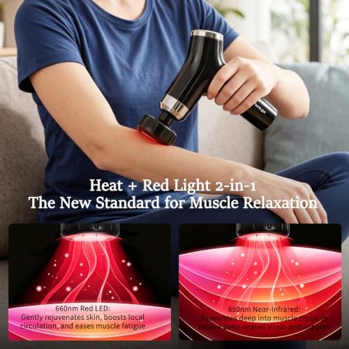 Sfozstra Massage Gun: Heat Cold Therapy Red Light Long Handle Massager - Image 2