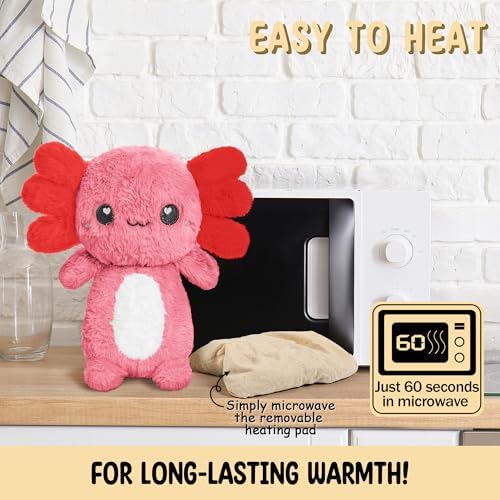 Axolotl Microwavable Unscented Heating Pad for Women and Kids- Cute Soft Cozy Pillow Plush Heatable Warm Stuffed Animals - Kawaii Hot and Cold Plushie Food Toy - Axolotl Gifts for Girls and Boys - Image 5