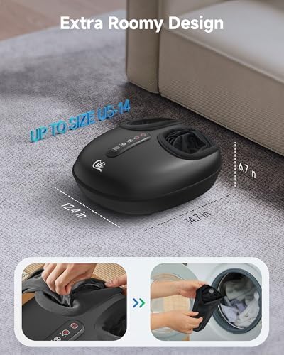 CILI Shiatsu Foot Massager with Heat and Compression, Kneading, Rolling,Electric Feet Massager for Plantar Fasciitis, Neuropathy, Feet Heater, Foot Warmer for Women, Size Up to 14" - Image 6