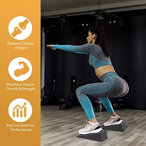 Squat Wedge for Easier Squats: 2-Pack Non-Slip Blocks with Guides - Image 3