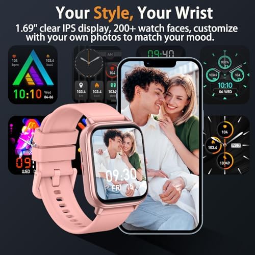 Smart Watch Fitness Tracker for Men Women, Answer/Make Call, 1000 mAh Battery, 120+ Sport Modes, Step Counter, Sleep Monitor Fitness Watch, Smartwatch for Android iPhone iOS (Pink) - Image 6