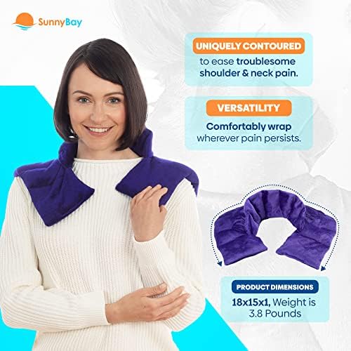 SunnyBay Weighted Heating Pad, Neck and Shoulder Wrap, Upper Back, Purple - Image 2