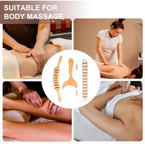 3 Pcs Wood Therapy Massage Tools Sets, Maderoterapia Body Sculpting Kit for Lymphatic Drainage, Gua Sha for Muscle Relief, Anti-Cellulite & Body Shaping - Image 5