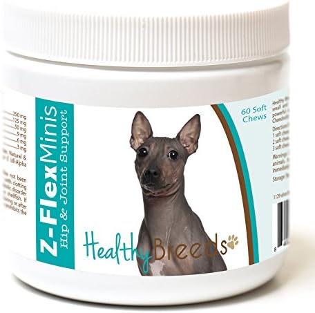 Healthy Breeds American Hairless Terrier Z-Flex Minis Hip and Joint Support Soft Chews 60 Count by HealthyBreeds