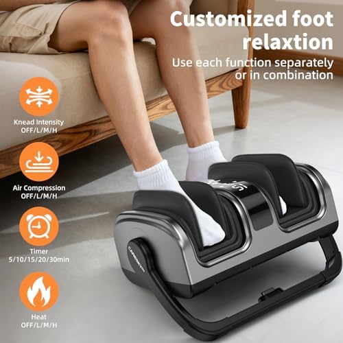 CARESKY Shiatsu Foot Massager with Heat, FSA Eligible HSA Foot Massager for Plantar Fasciitis, Neuropathy, Circulation and Pain Relief, Foot and Calf Massage at Home/Office - Image 6