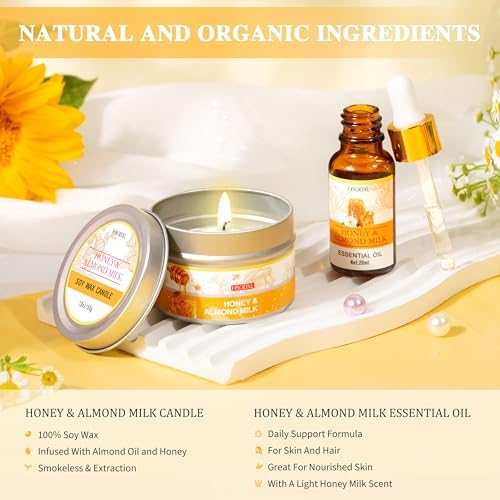 Birthday Gifts for Women, 9PCS Almond Milk & Honey Bath and Body Gifts Set - Image 3