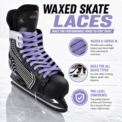 Rollerex Gladiator Waxed Skate Laces (Multiple Size & Color Options) - Quad, Ice, Roller, More - Image 2