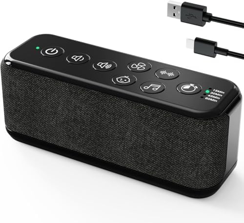 White Noise Machine with Rain Sounds, Rechargeable Sound Machine for Sleep by OnLyee