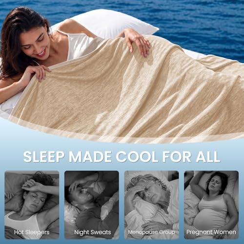 Topcee Cooling Blanket(90"x108"King Size) for Night Sweats Absorbs Heat to Keep Adults Cool on Warm Nights, Q-Max 0.5 Cooling Blankets for Hot Sleepers, Ultra-Cool Lightweight Blanket for Bed - Image 4